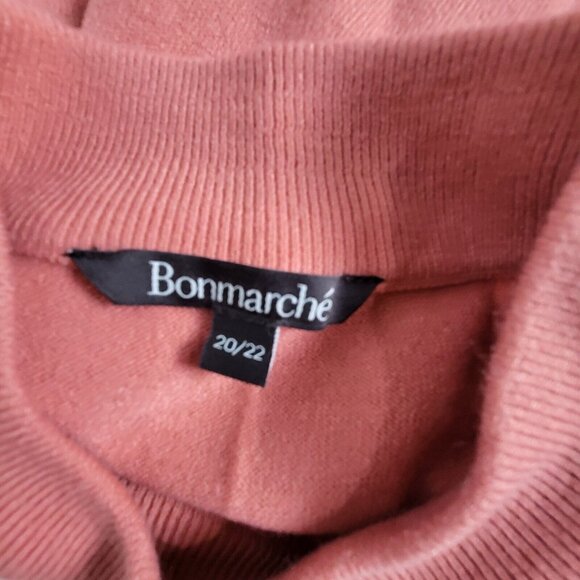 Bonmarche Womens 20/22 Peach Acrylic Supersoft Mock Neck Knit Pullover Sweater - Picture 3 of 7